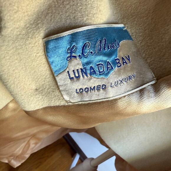 L.C. MAE | 1950s Vintage Wool Cream Double Breasted Long Coat Union Made Medium - Picture 5 of 7